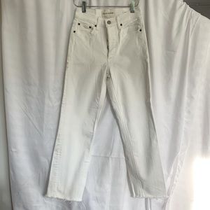Denim Forum Aritzia The Arlo High Rise Straight White jeans